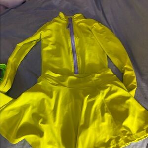 2 Piece Free People/Watskin Workout&Scuba Onsie and Matching Skort